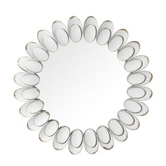 Espejo Pared Metal Blanco/oro Ø70,5x4cm