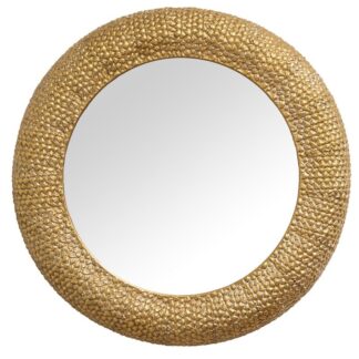 Espejo Pared Redondo Metal Dorado Ø83x6,5cm