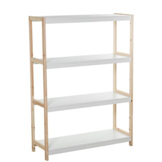 Estanteria Madera 4 Niveles Blanco/natural 84x30x116cm