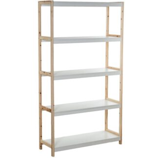 Estanteria Madera 5 Niveles Blanco/natural 84x30x151cm