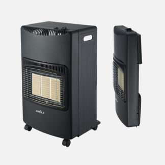 Estufa De Gas Plegab.popa 4200w Negro 3sist.seguri Antivuelc.ruedas Y Asa 73x42x14/33cm