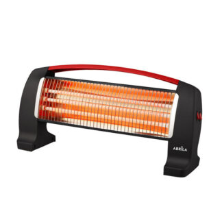 Estufa Elect.cuarzo Rocker 1200w Negro/rojo 3pot Antivuelco 24x50x13 Cm