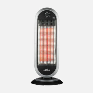 Estufa Electrica De Carbono Akron 900w Negro/plata 2pot Oscilante 2elm.asa,antivuelco.70x30x30cm