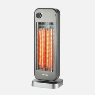 Estufa Electrica de Carbono Clayton 900w Plata/negro 2pot 2elem. Antivuelco,oscilante 68,5x25x20cm