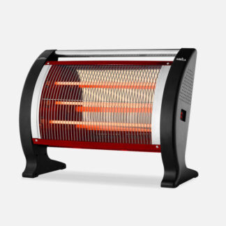Estufa Electrica De Cuarzo Ananta Negro 2000w 3pot 3elem Antivuelco Asa 41x56x18cm