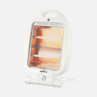 Estufa Electrica De Cuarzo Dustin 800w Blanco 2pot Portatil C/asa 2elem Antivuelco 35x23x16,5cm