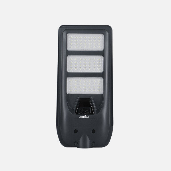 Farola Led Solar Bazan 200w 6500k Gris 2890lm Ip65 C/mando Y Sensor Movimiento Y Crepuscular 50x24x6cm