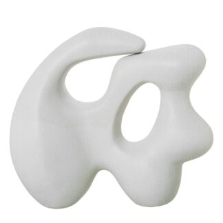 Figura Abstracta Ceramica Blanca 33,5x15,5x30cm