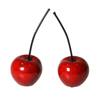 Figura Cereza Cerámica Roja Ø8x6,5/16,5cm Cada Pieza