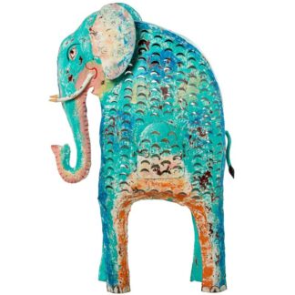 Figura Elefante Hierro 79cm Azul 51x21x79cm