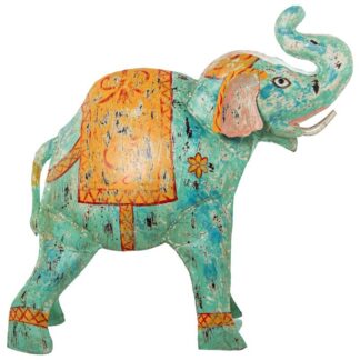 Figura Elefante Hierro 87cm Azul Claro 80x37x87cm