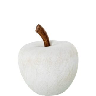Figura Manzana Ceramica 40cm Espiral Blanco/beige 30x40cm