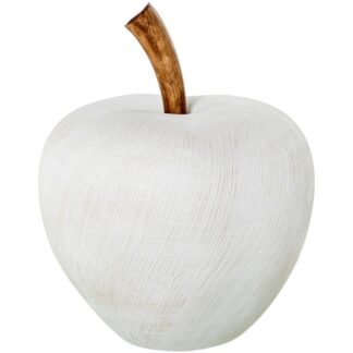 Figura Manzana Ceramica 50cm Espiral Blanco/beige 40x50cm