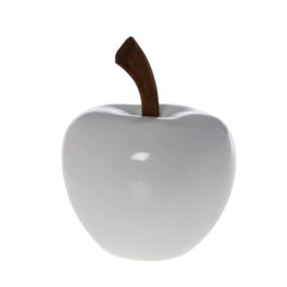 Figura Manzana Cerámica Blanco Ø30x40cm