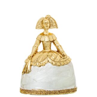 Figura Menina 15cm Resina Dorada/nácar 11x6x15cm
