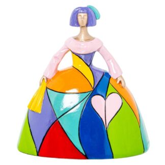 Figura Menina 21cm Resina Colores 19x13x21cm