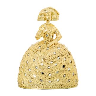 Figura Menina 22cm Resina Dorada 17,5x12,5x22cm