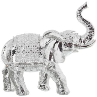 Figura Resina Elefante Plateado 22x9x21cm