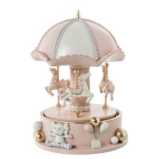 Figura Resina Tio Vivo Blanco/rosa Musical Ø12x17cm Funciona A Cuerda