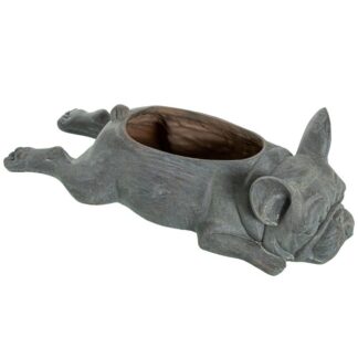 Figura/macetero Resina Perro Tumbado 41x17x13cm