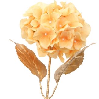 Flor Amarilla Con Tallo Dorado 66cm