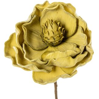 Flor Artificial Amarilla Espuma Eva Y Papel Ø13x65cm