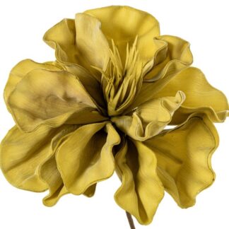 Flor Artificial Amarilla Espuma Eva Y Papel Ø23x60cm