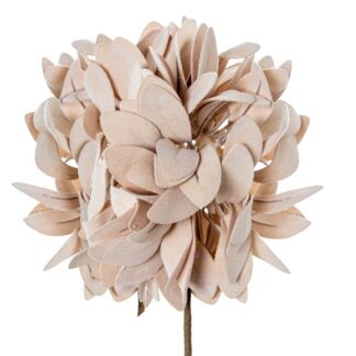 Flor Artificial Beige Espuma Eva, Plástico Y Papel 65cm