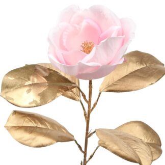 Flor Fucsia Con Tallo Dorado 70cm
