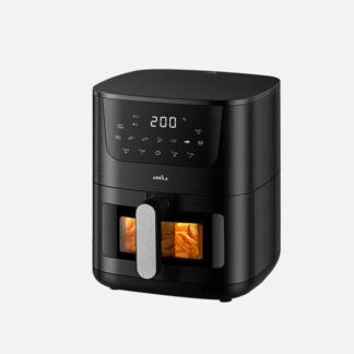 Freidora De Aire Panpa 5l 1500w Negro C/ventana Display Tactil Temporizador Termost.80º A 200º 32,5x30x37,5cm