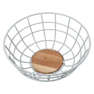 Frutero Metal/madera Metal Blanco Ø28x11cm