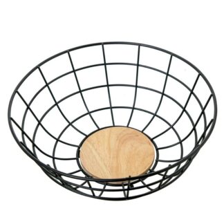 Frutero Metal/madera Metal Negro Ø28x11cm