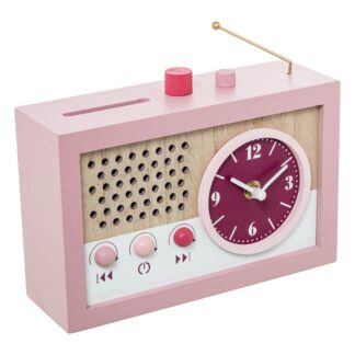 Hucha Madera Radio Rosa 22x7x18cm
