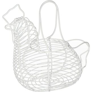 Huevero Metal Gallina Blanca 25x18x30cm