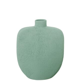Jarron Botella Ceramica 26cm Verde Rugoso 20x13x26cm