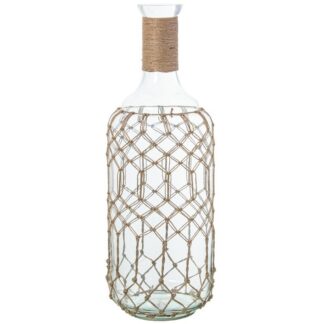 Jarrón Botella Cristal 54cm C/cuerda Ø19x54cm