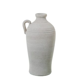 Jarrón C/asa Cerámica 40cm Blanco Arena Ø21x40cm