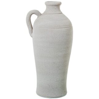 Jarrón C/asa Cerámica 50cm Blanco Arena Ø26x50cm