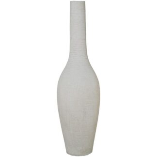 Jarron Ceramica 100cm Blanco Mate Ø28x100cm