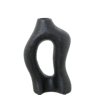 Jarrón Cerámica 21cm Negro 13,5x6x21cm