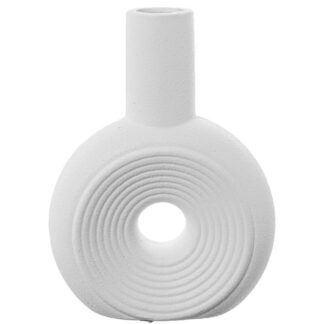 Jarrón Cerámica 23,5cm Blanco 17,5x7,5x23,5cm