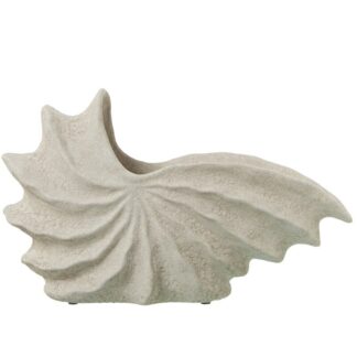 Jarrón Ceramica 24cm Concha Abstracta Gris 39x14x24cm
