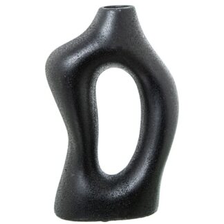 Jarrón Cerámica 25cm Negro 16x7,5x25cm