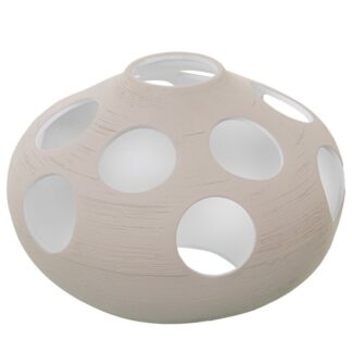 Jarron Ceramica 25cm Rayado Crudo C/agujeros Circulos Ø35x25cm