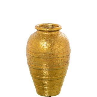 Jarrón Cerámica 30cm Dorado Ø20x30cm