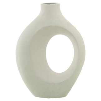 Jarrón Cerámica 31cm Blanco Mate 23x9x31cm