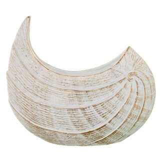 Jarrón Cerámica 31cm Blanco/oro 36x11x31cm