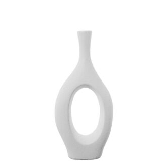 Jarrón Cerámica 33cm Blanco 15x6x33cm