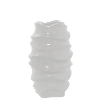 Jarrón Cerámica 33cm Blanco Brillo Ø20x33cm