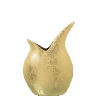 Jarrón Cerámica 35cm Oro 26x10x35cm